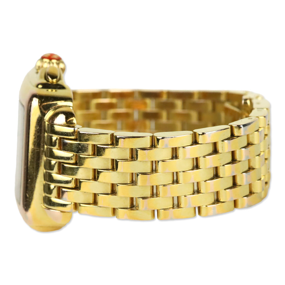 Michele Deco Day Gold-Plated Diamond Dial Watch