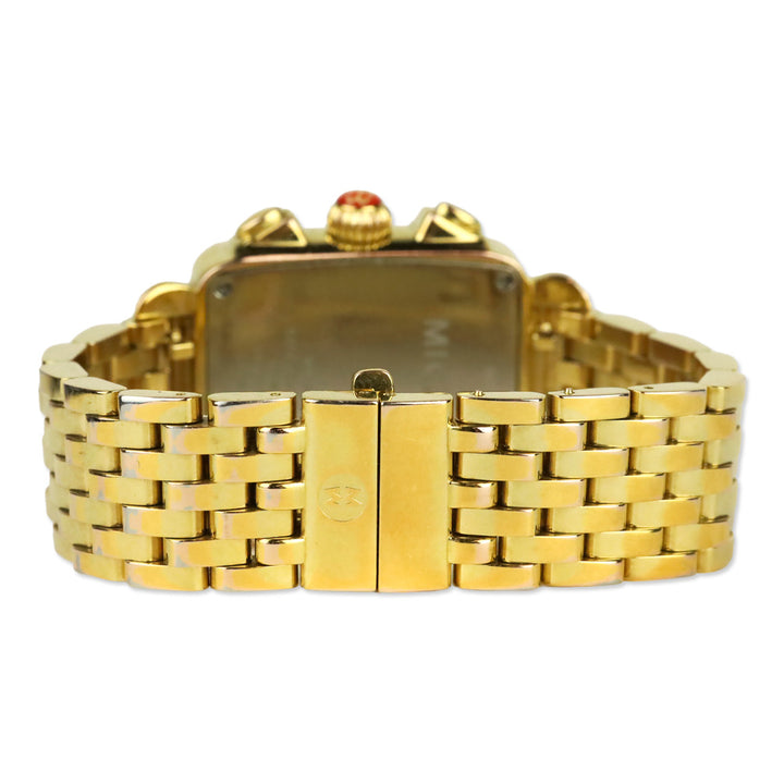 Michele Deco Day Gold-Plated Diamond Dial Watch