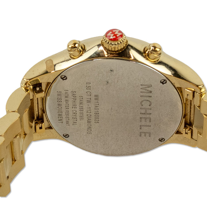 Michele Jetway Diamond Gold Watch