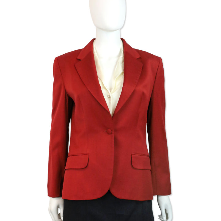 Miguel Adrover SS 2001 Red Wool Single Button Blazer