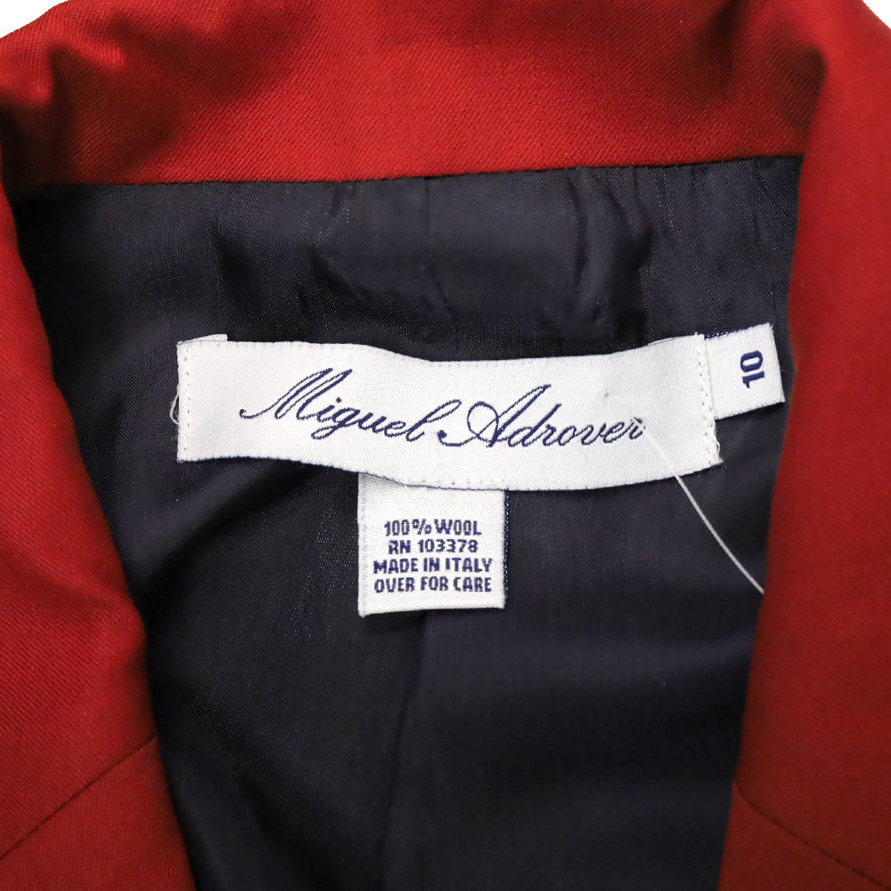 Miguel Adrover SS 2001 Red Wool Single Button Blazer