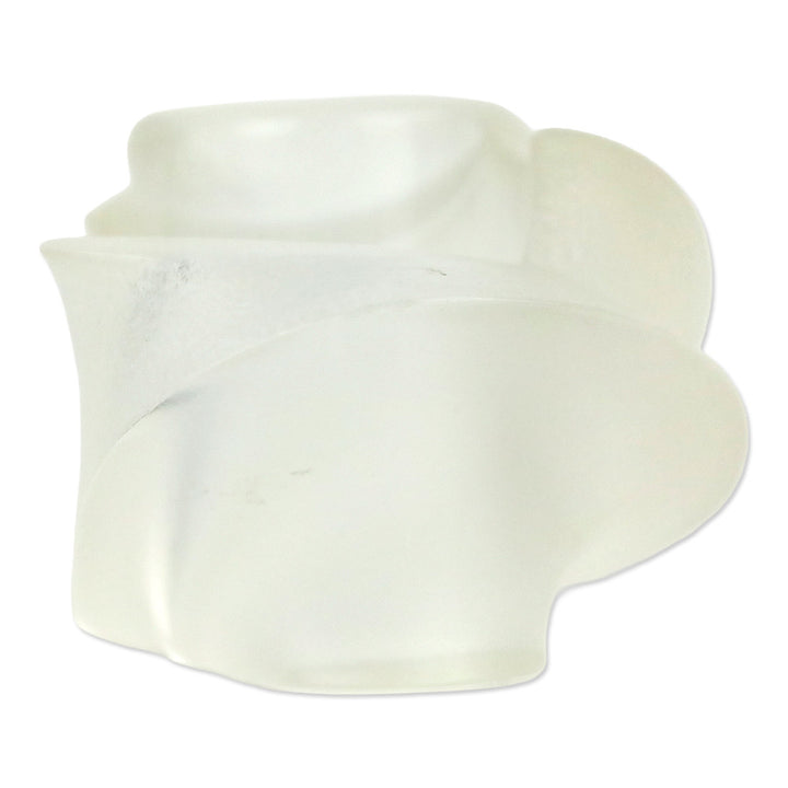 Mikal Jon Bayanihan Modernist Twisted Frosted Lucite Cuff