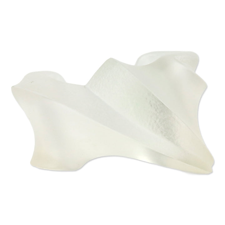 Mikal Jon Bayanihan Modernist Twisted Frosted Lucite Cuff