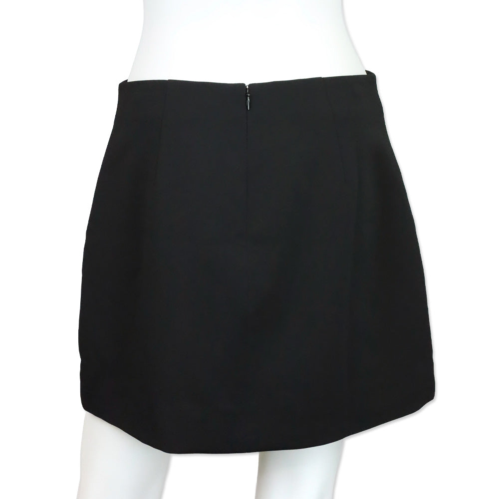 Milly Black Ramona Crystal Trim Crepe Mini Skirt