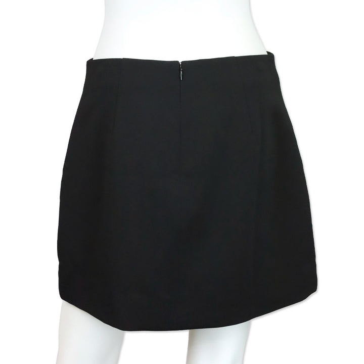 Milly Black Ramona Crystal Trim Crepe Mini Skirt