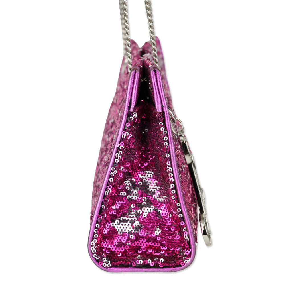 Milly Purple/Silver Sequin Crossbody Bag