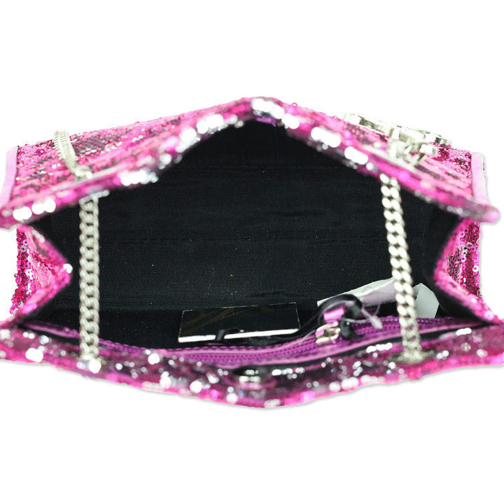 Milly Purple/Silver Sequin Crossbody Bag