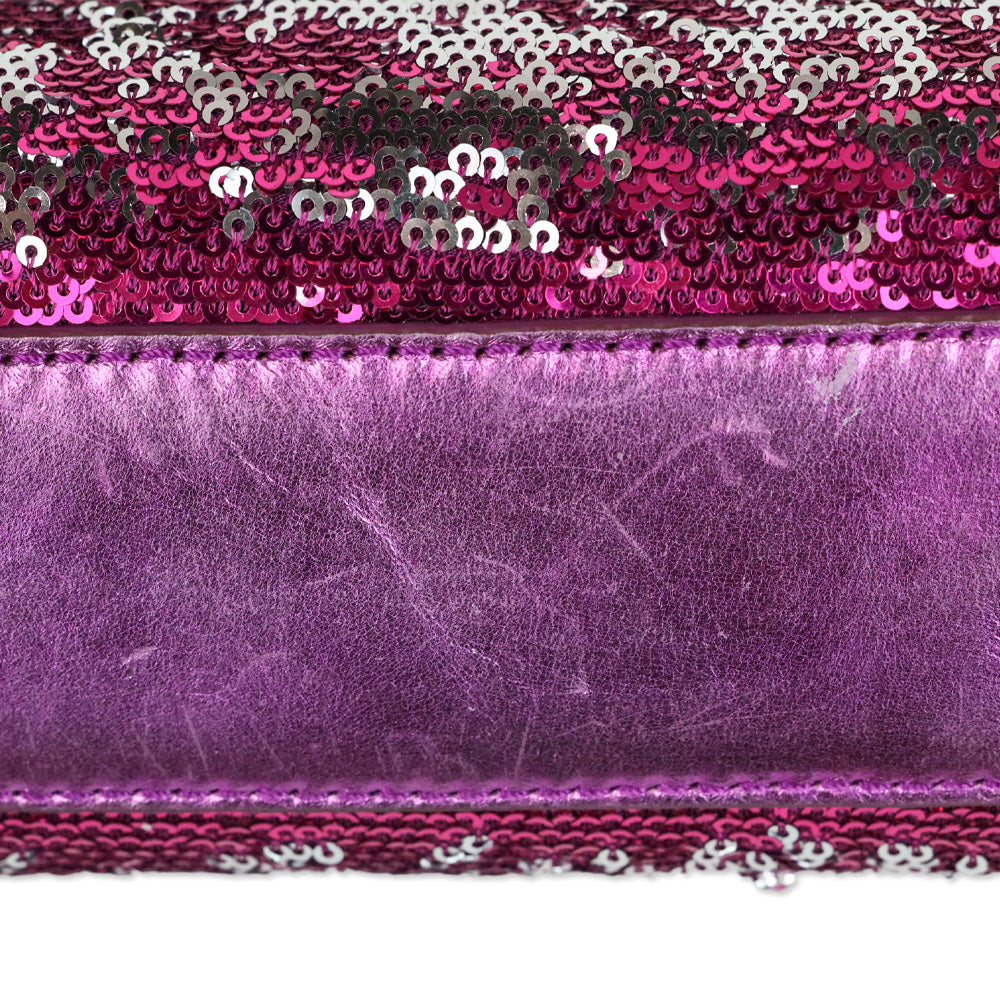 Milly Purple/Silver Sequin Crossbody Bag