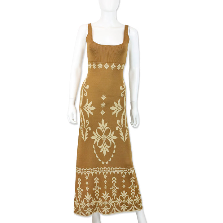 Misa Los Angeles Brown Flora Santiago Kalil Dress