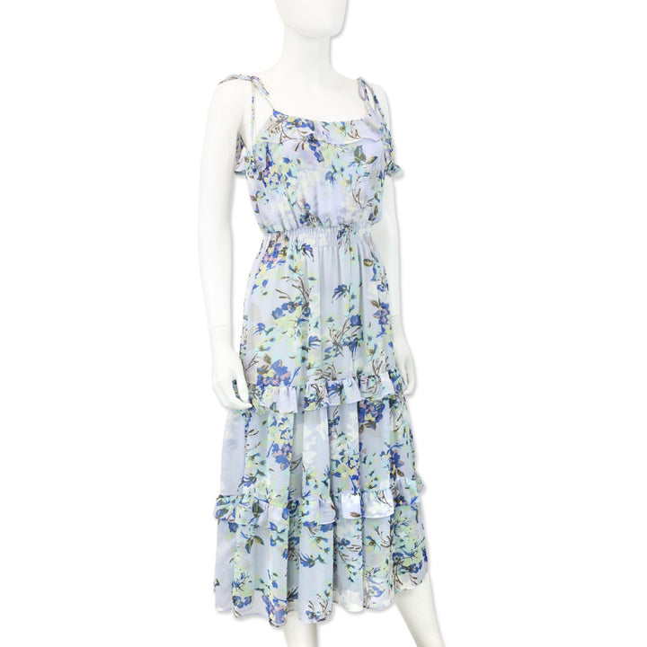 Misa Los Angeles Periwinkle Blue Floral Inea Midi Dress