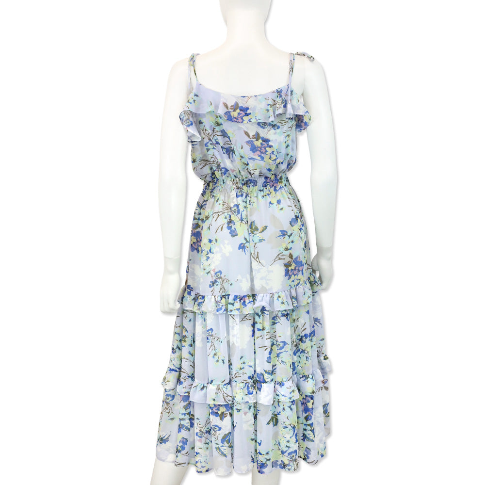 Misa Los Angeles Periwinkle Blue Floral Inea Midi Dress