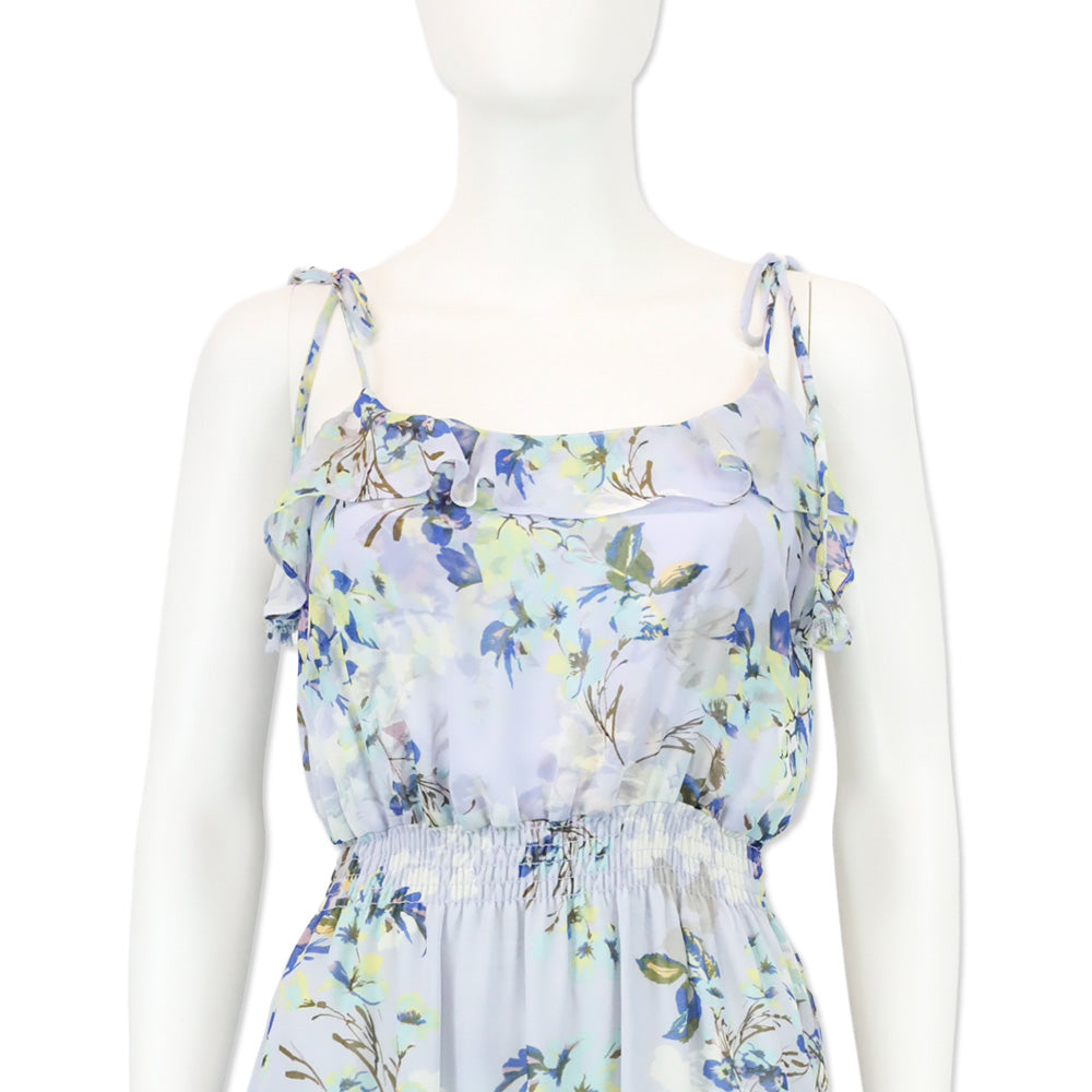 Misa Los Angeles Periwinkle Blue Floral Inea Midi Dress