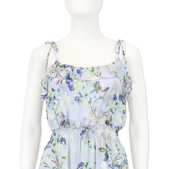 Misa Los Angeles Periwinkle Blue Floral Inea Midi Dress