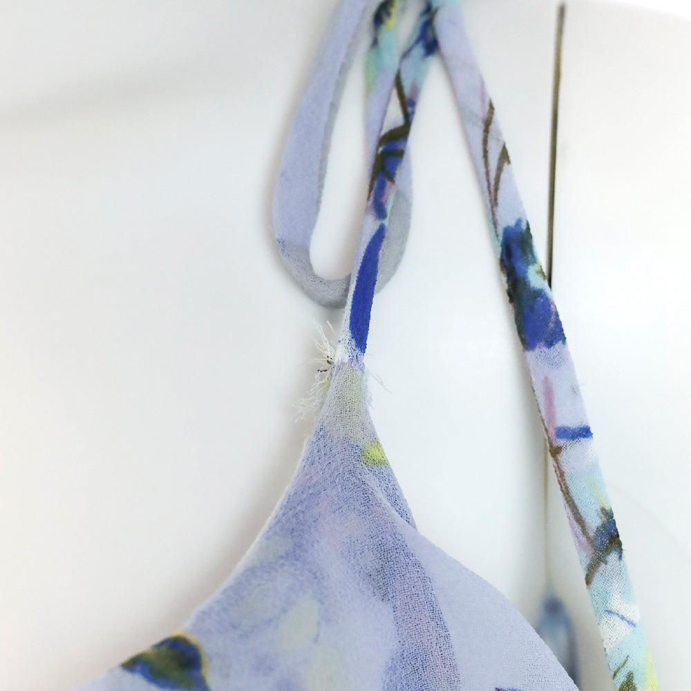 Misa Los Angeles Periwinkle Blue Floral Inea Midi Dress