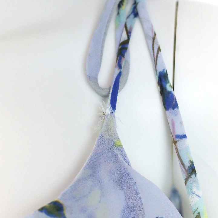Misa Los Angeles Periwinkle Blue Floral Inea Midi Dress