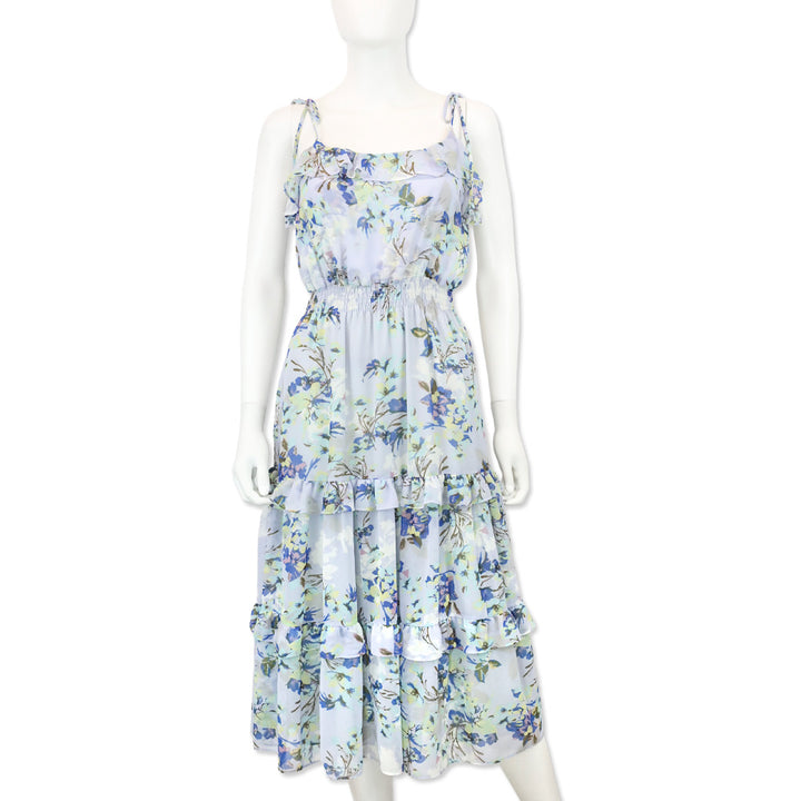 Misa Los Angeles Periwinkle Blue Floral Inea Midi Dress
