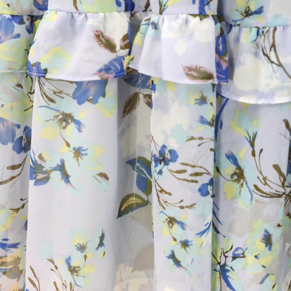 Misa Los Angeles Periwinkle Blue Floral Inea Midi Dress