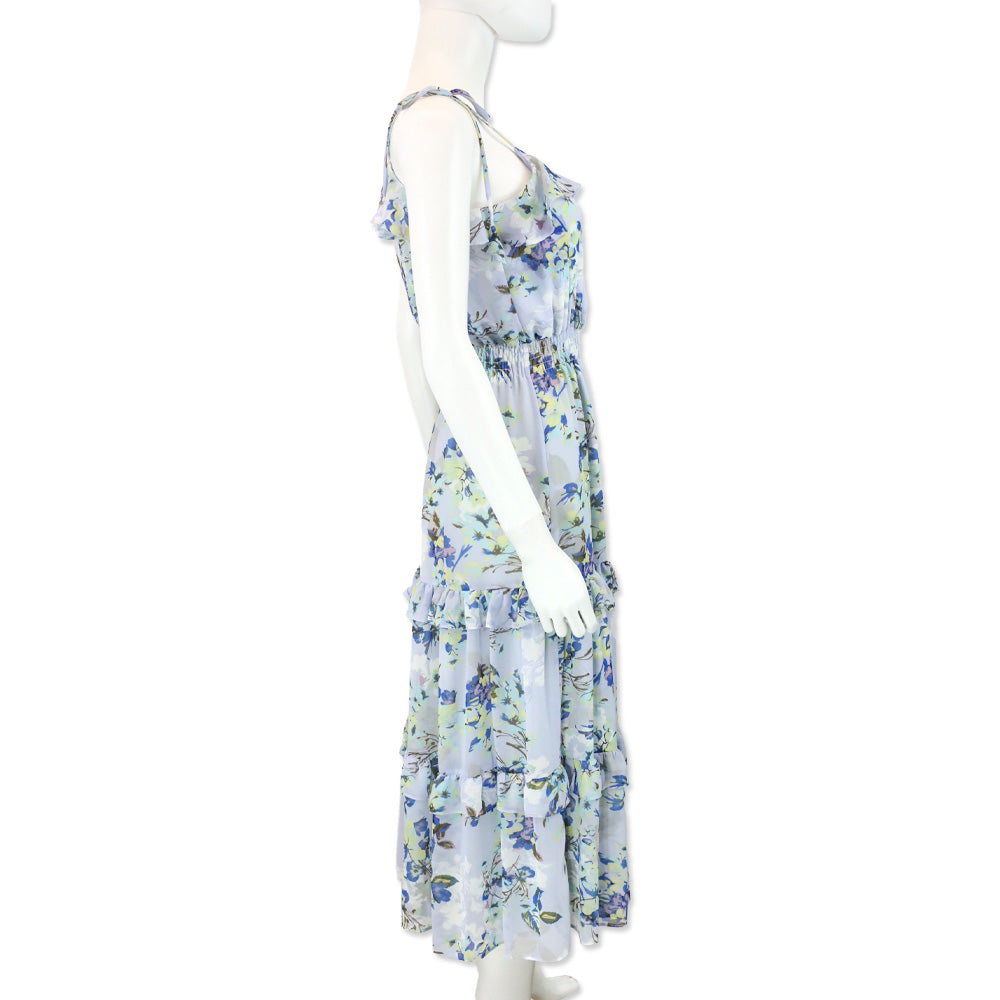 Misa Los Angeles Periwinkle Blue Floral Inea Midi Dress