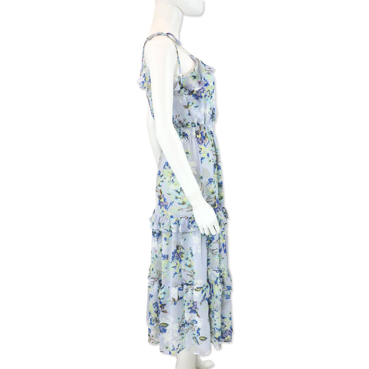 Misa Los Angeles Periwinkle Blue Floral Inea Midi Dress