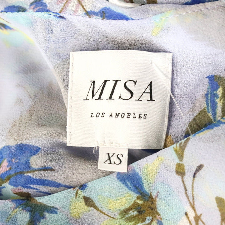 Misa Los Angeles Periwinkle Blue Floral Inea Midi Dress