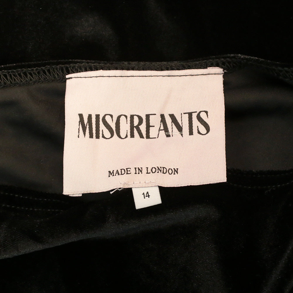Miscreants Black Velvet Gina One Shoulder Mini Dress
