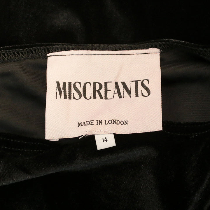 Miscreants Black Velvet Gina One Shoulder Mini Dress