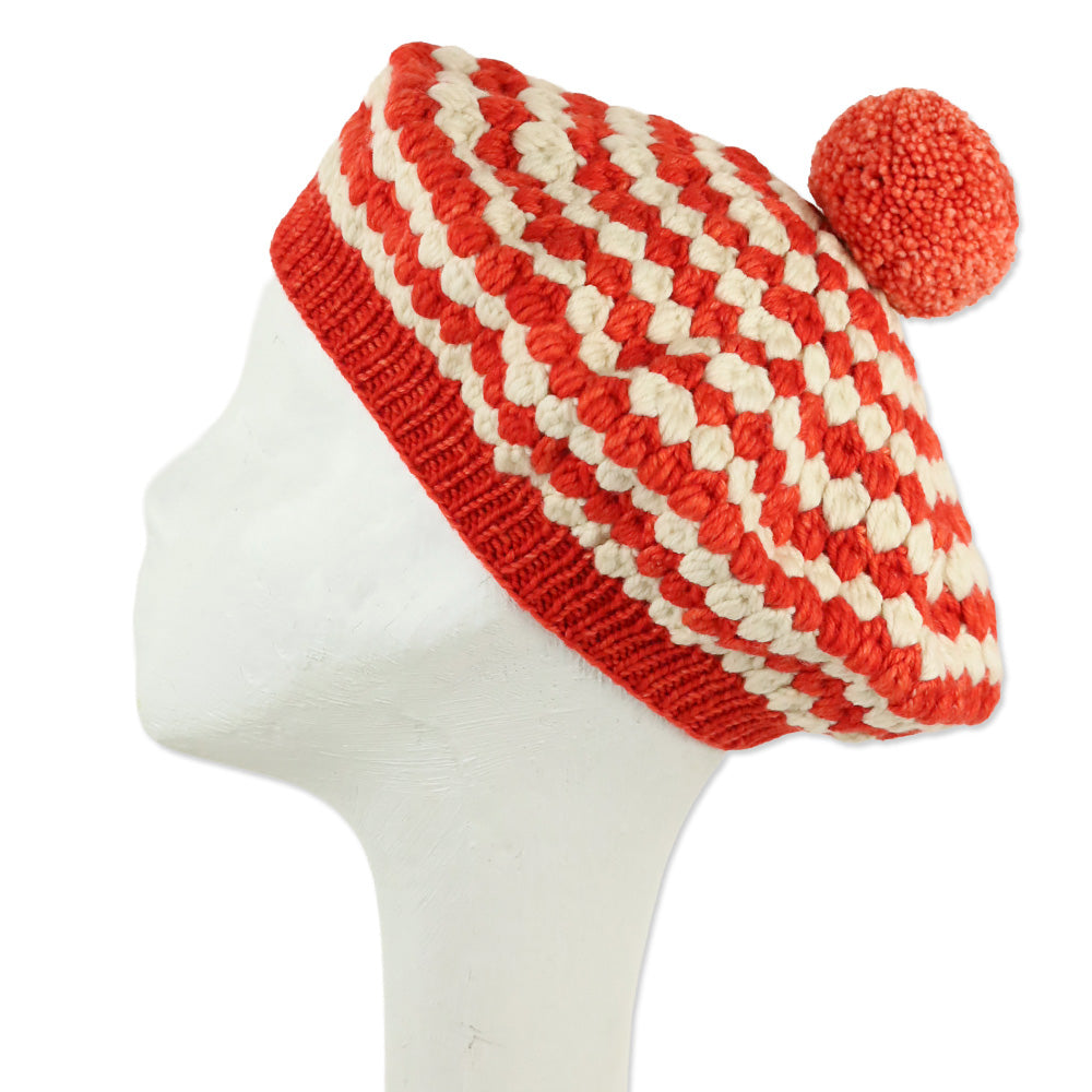 Misha and Puff Red Flame Adult Eddie Crochet Beret
