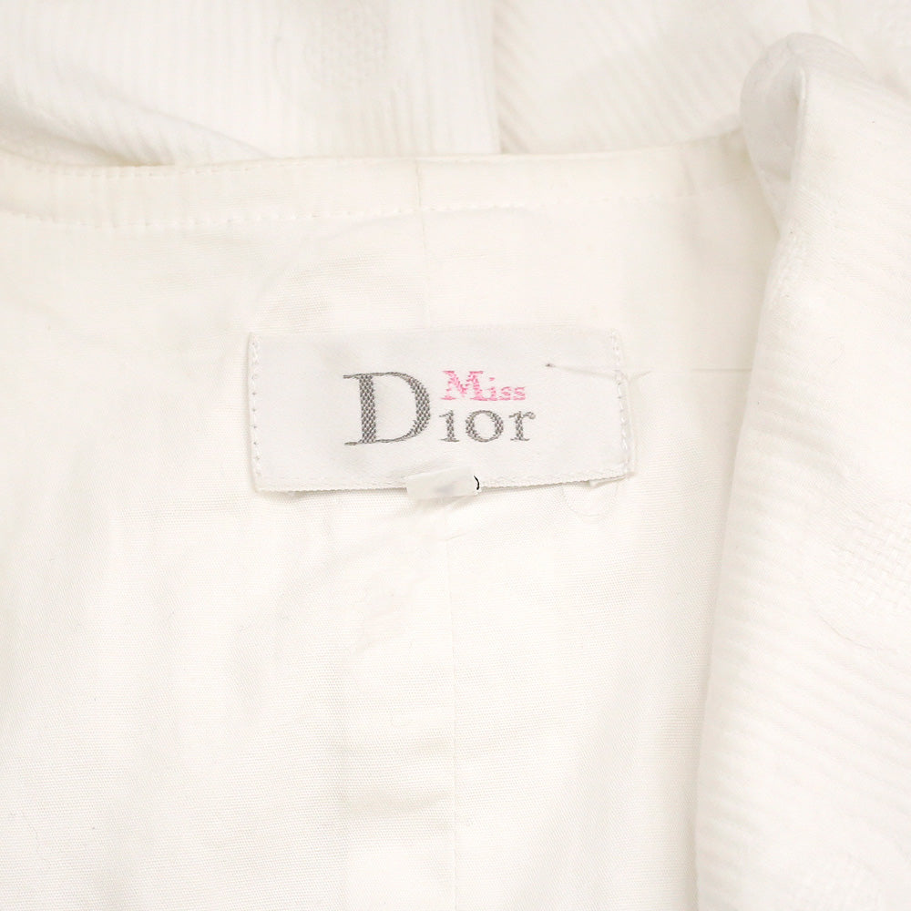 Miss Dior White Button Up Short Sleeve Midi Dress