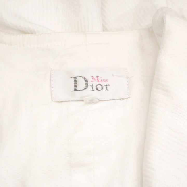 Miss Dior White Button Up Short Sleeve Midi Dress
