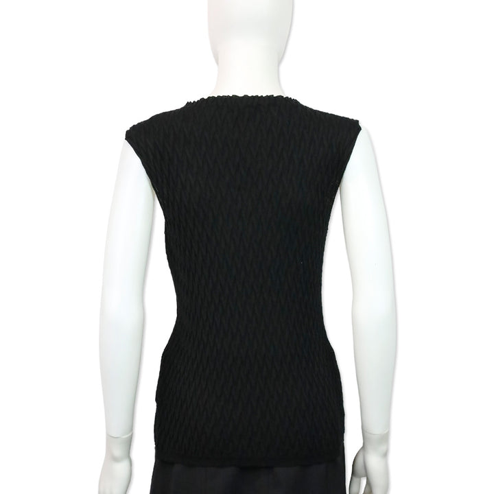 Missoni Black Cotton Chevron Knit Sleeveless Sweater Top