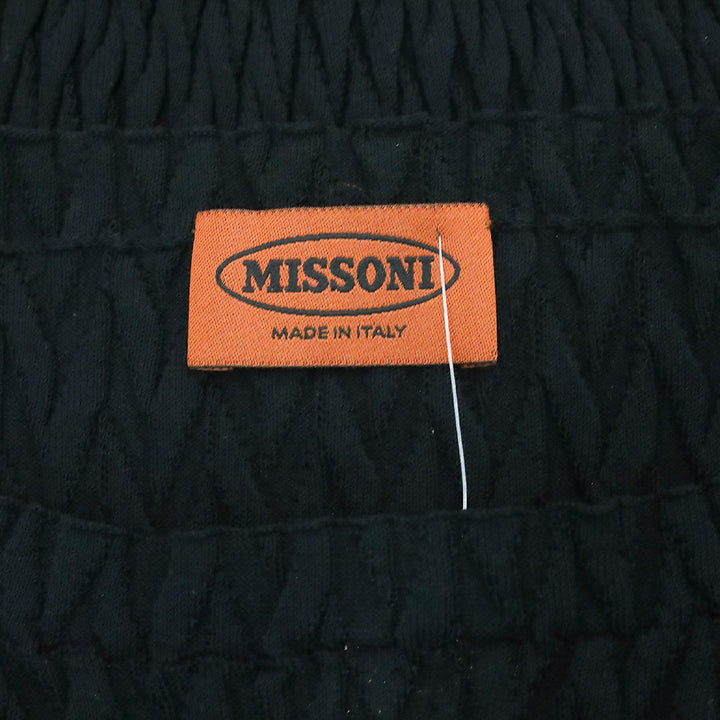 Missoni Black Cotton Chevron Knit Sleeveless Sweater Top