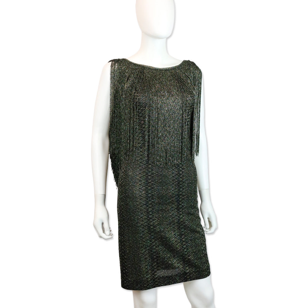 Missoni Black Multi Metallic Knit Fringe Midi Dress – DBLTKE
