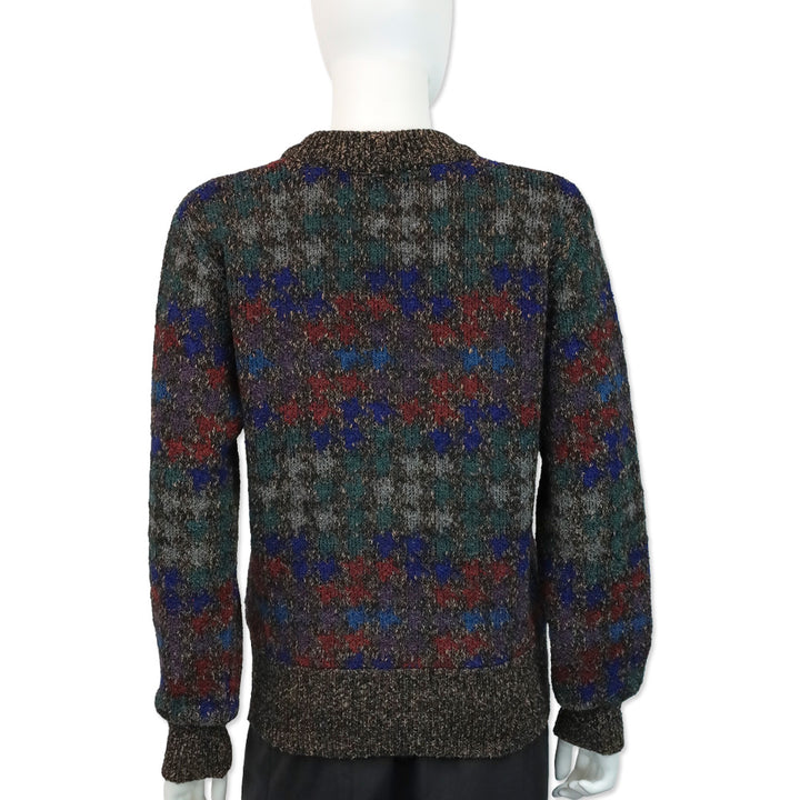 Missoni Brown Multicolor Wool Blend Knit Crewneck Sweater