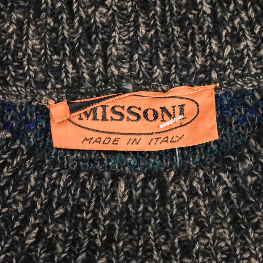 Missoni Brown Multicolor Wool Blend Knit Crewneck Sweater