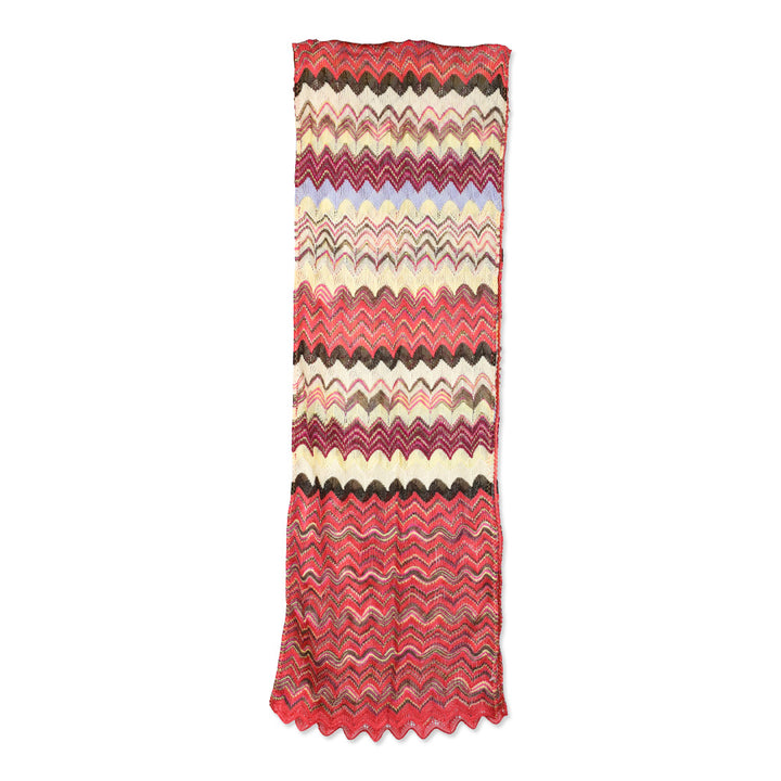 Missoni Foulard Salmon Multi Chevron Pattern Knit Scarf