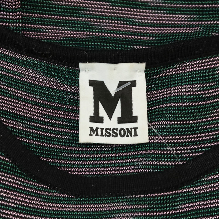 Missoni Green/Purple Striped Knit A-Line Midi Dress
