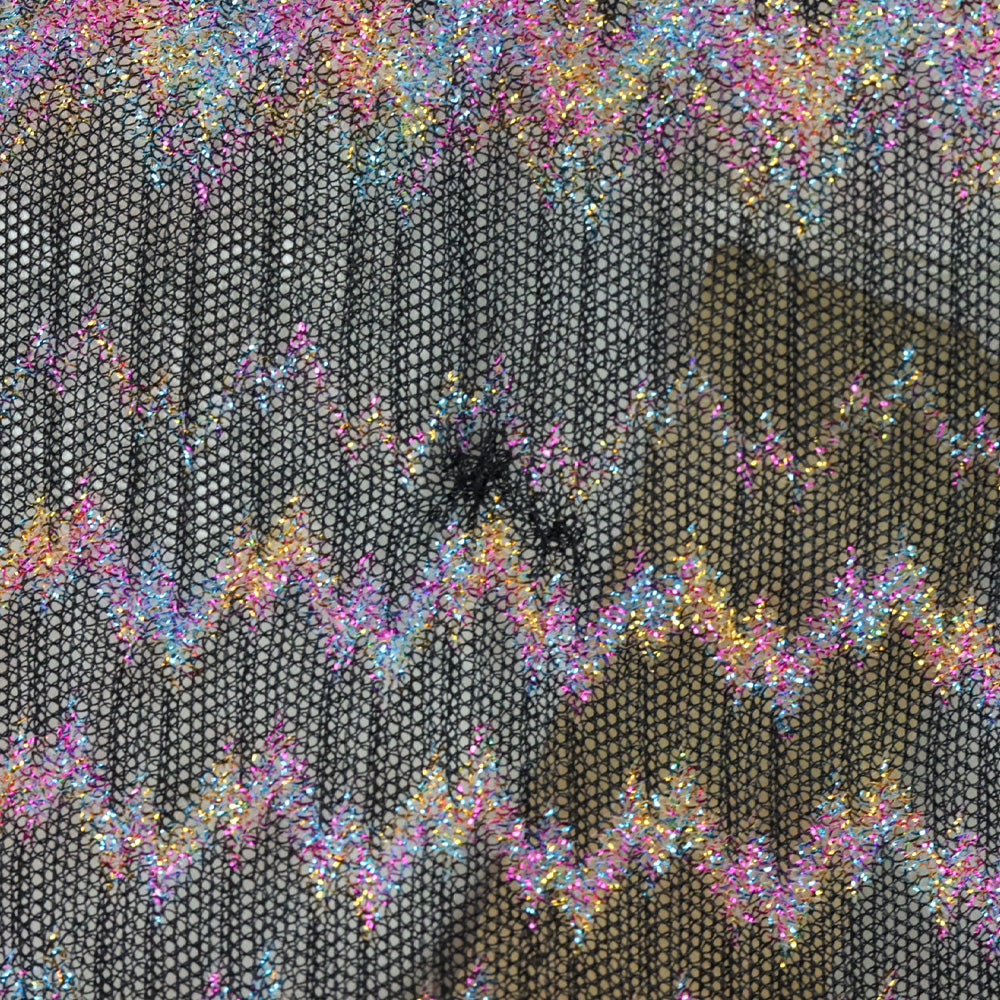Missoni Mare Black Multi Metallic Zig Zag Knit Long Sleeve V-Neck Cover Up