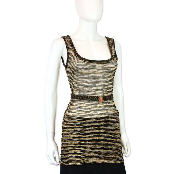 Missoni Mare Gold & Black Knit Belted Tank Tunic
