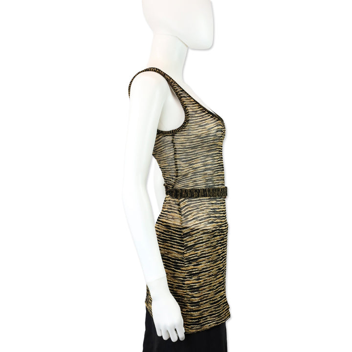 Missoni Mare Gold & Black Knit Belted Tank Tunic