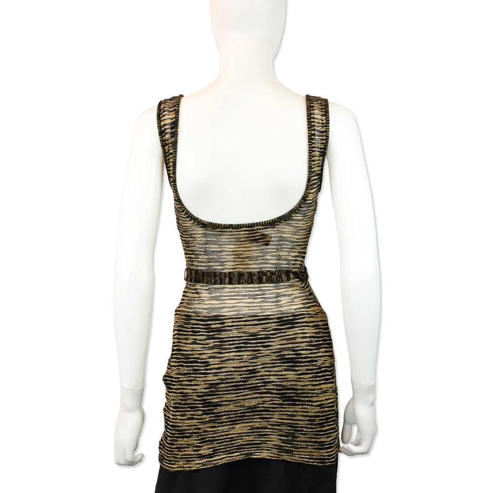 Missoni Mare Gold & Black Knit Belted Tank Tunic