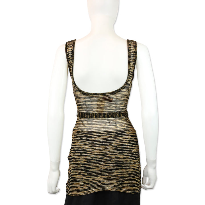 Missoni Mare Gold & Black Knit Belted Tank Tunic