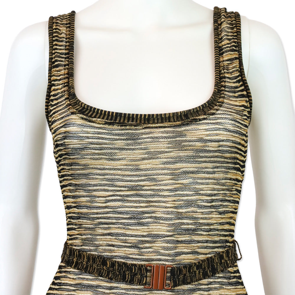 Missoni Mare Gold & Black Knit Belted Tank Tunic