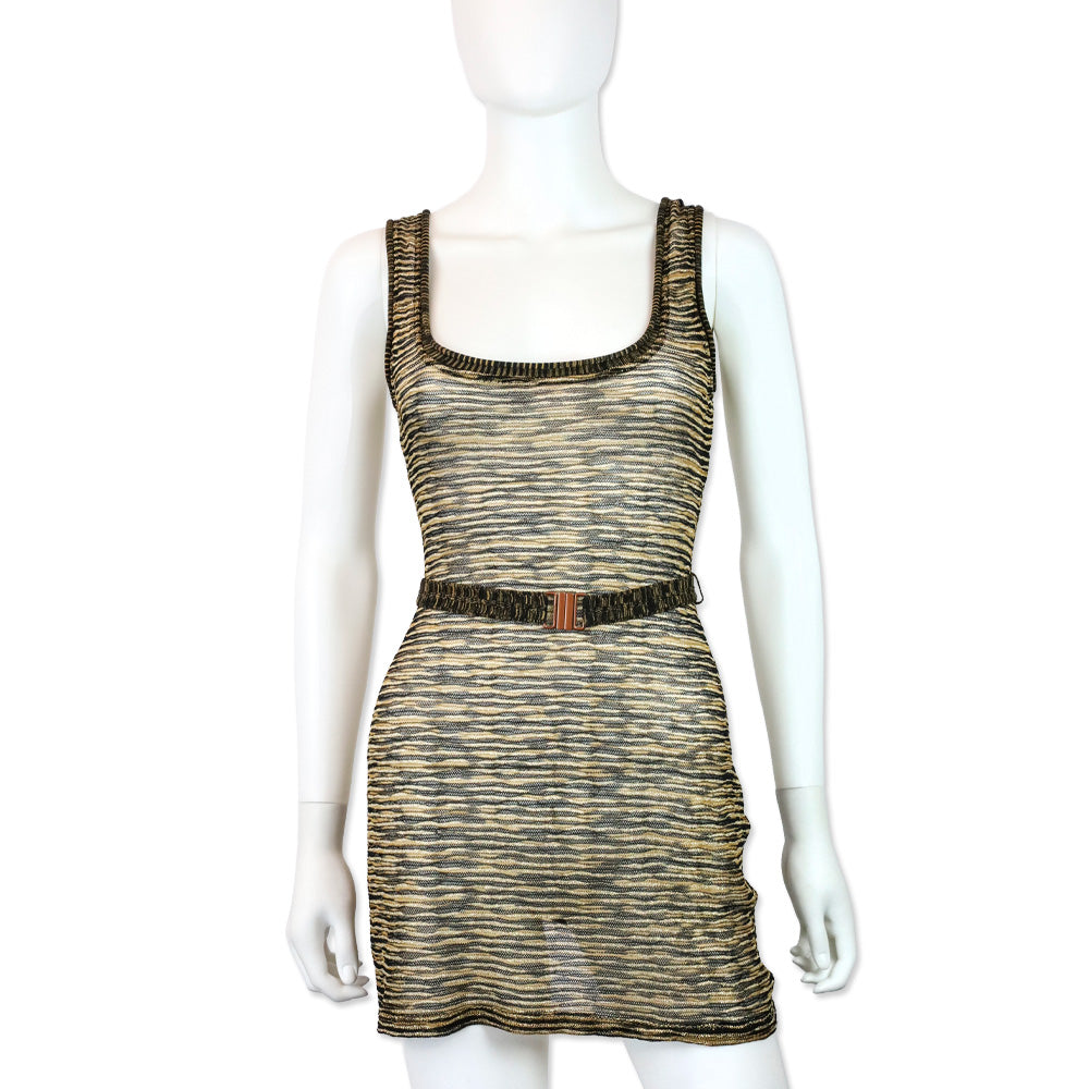 Missoni Mare Gold & Black Knit Belted Tank Tunic