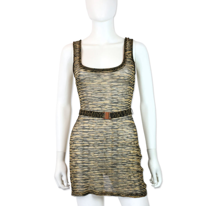 Missoni Mare Gold & Black Knit Belted Tank Tunic