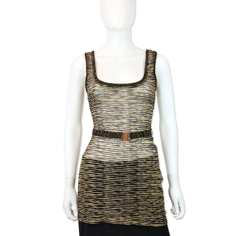 Missoni Mare Gold & Black Knit Belted Tank Tunic – DBLTKE