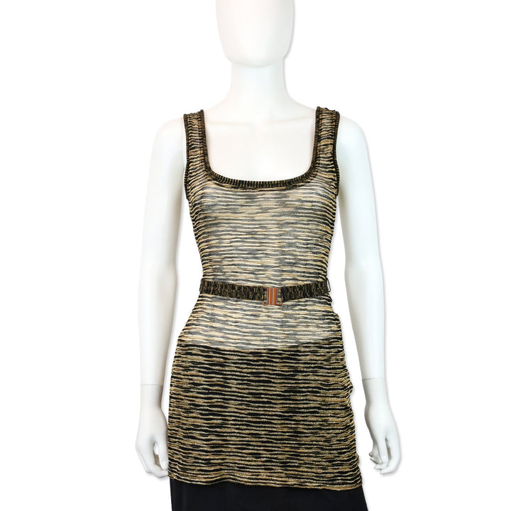 Missoni Mare Gold & Black Knit Belted Tank Tunic