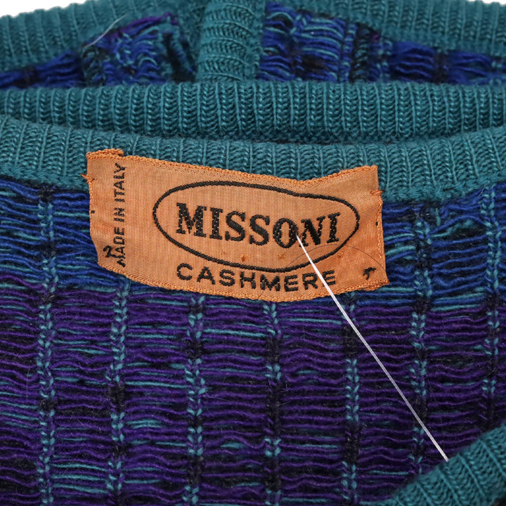 Missoni Multi Dark Teal Snowflake Knit Cashmere Cardigan