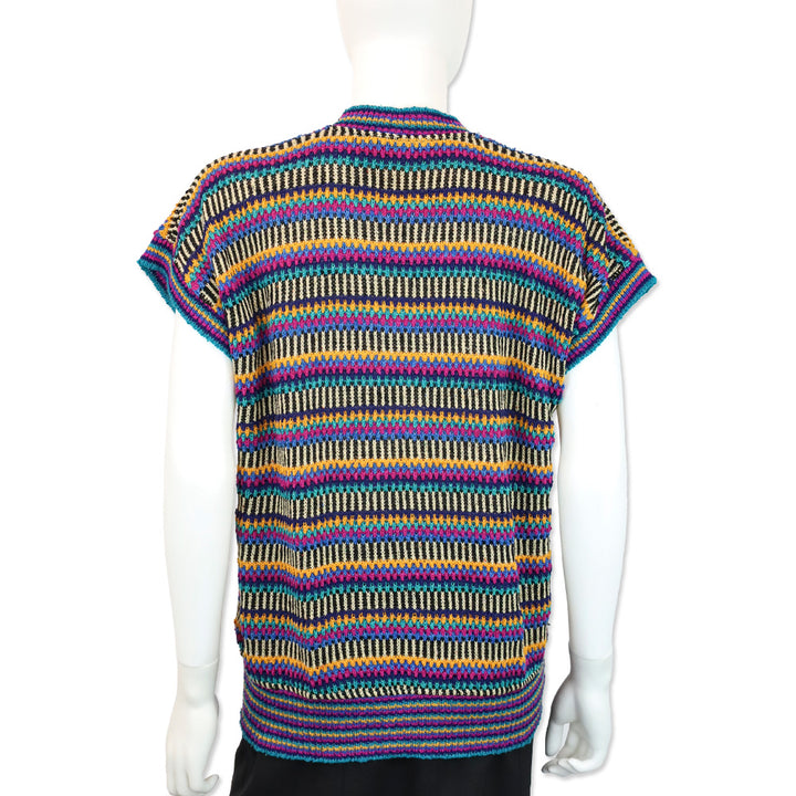 Missoni Multicolor Stripe Knit V-Neck Sweater Vest