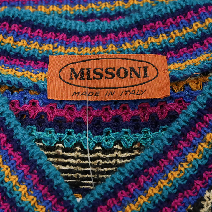 Missoni Multicolor Stripe Knit V-Neck Sweater Vest