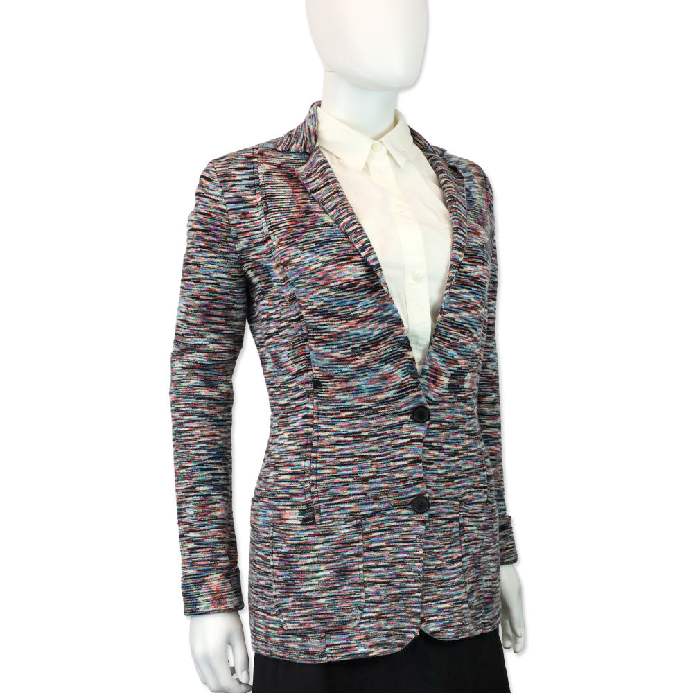 Missoni Multicolor Stripped Knit Cardigan Blazer
